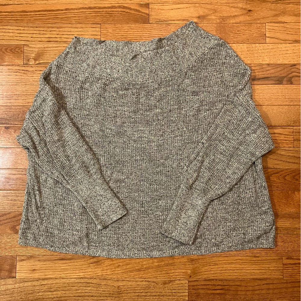 Free People Marled Gray Long Sleeve Sweater Size L